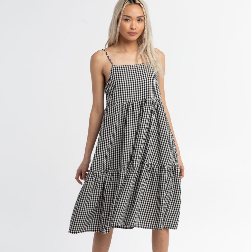 BRIXTON Gingham Midi Dress XS